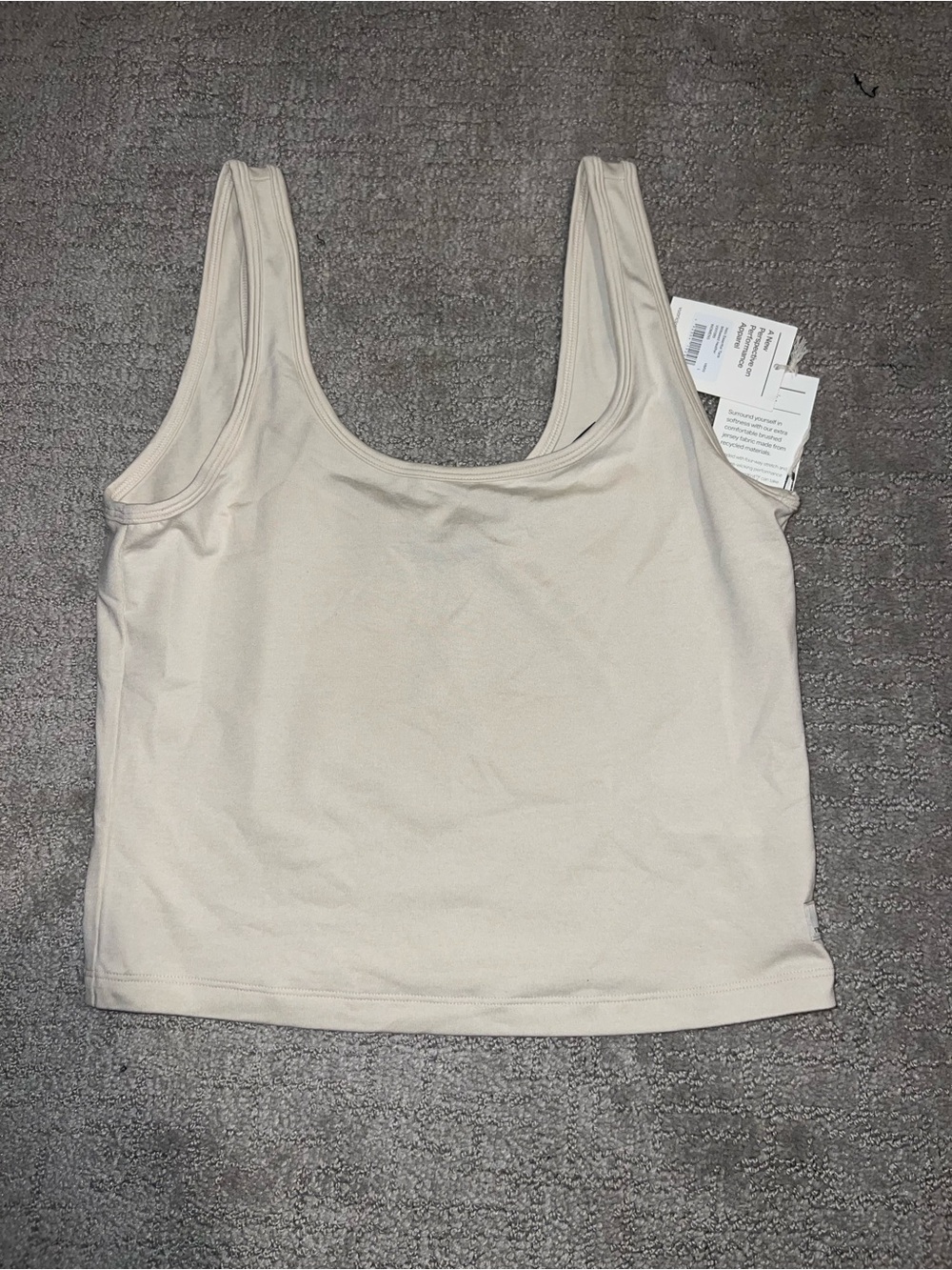 Scoop Neck Cropped Tank Top - Cream